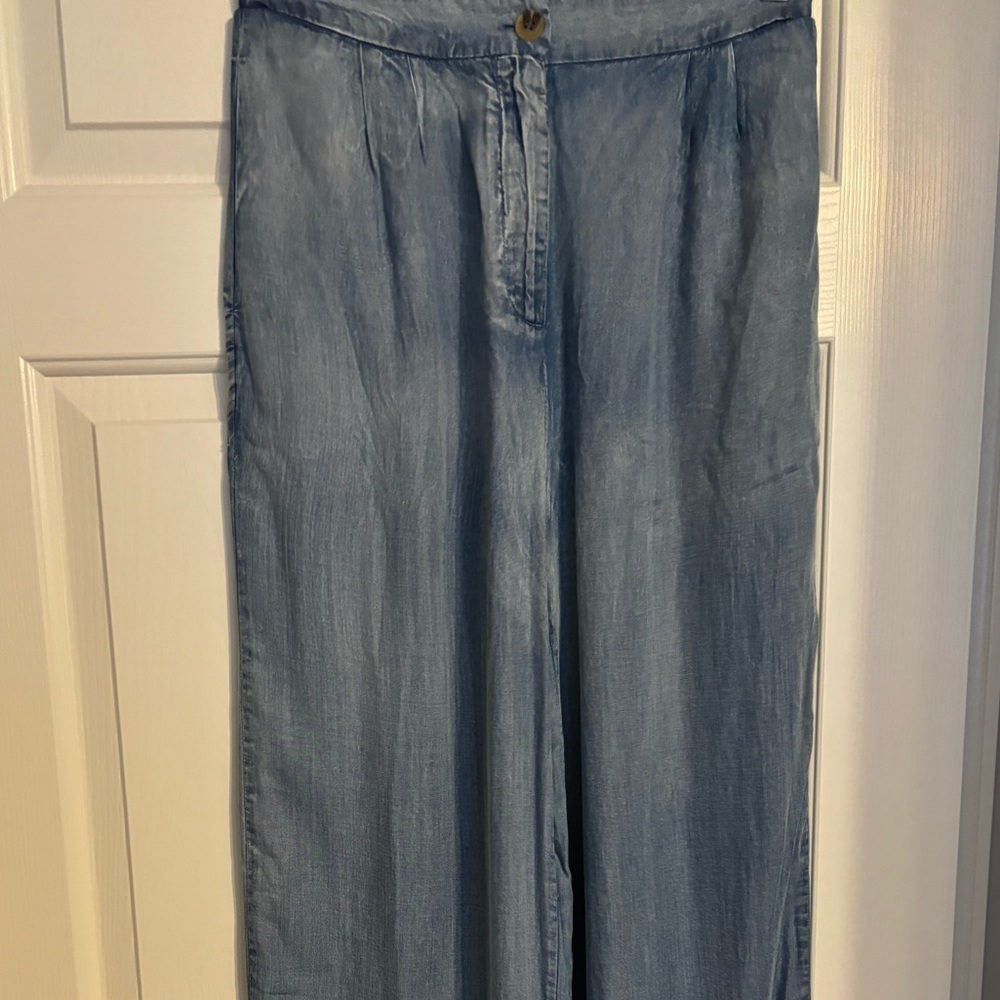 Wide Leg Denim Trousers
